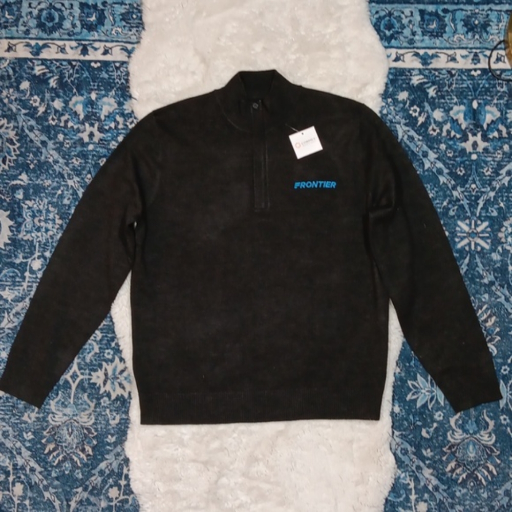 New Cobmex gray 1/4 zip sweater pullover mens sz large